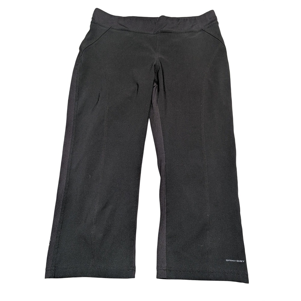 Columbia Pants Women S Black Titanium Omni-Dry Cropped Capri Hiking Running Zip